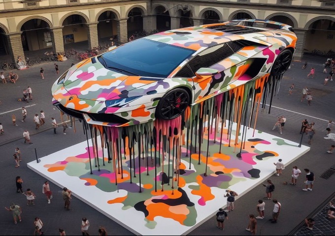 Drip Lambo Sculpture